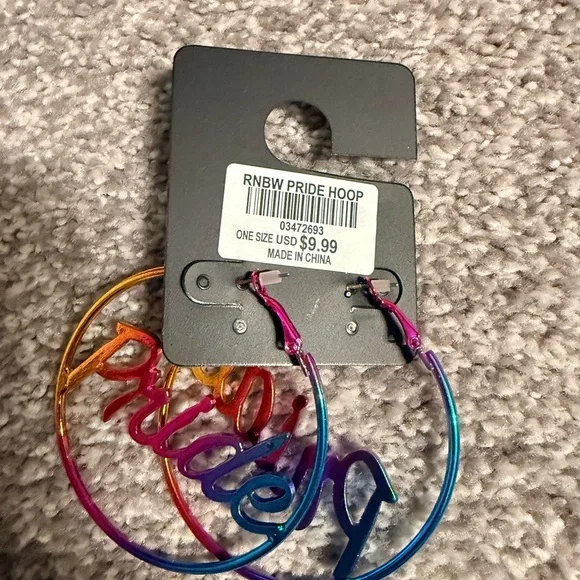Body Rage Multicolor Pride Hoop Earrings - Picture 2 of 3